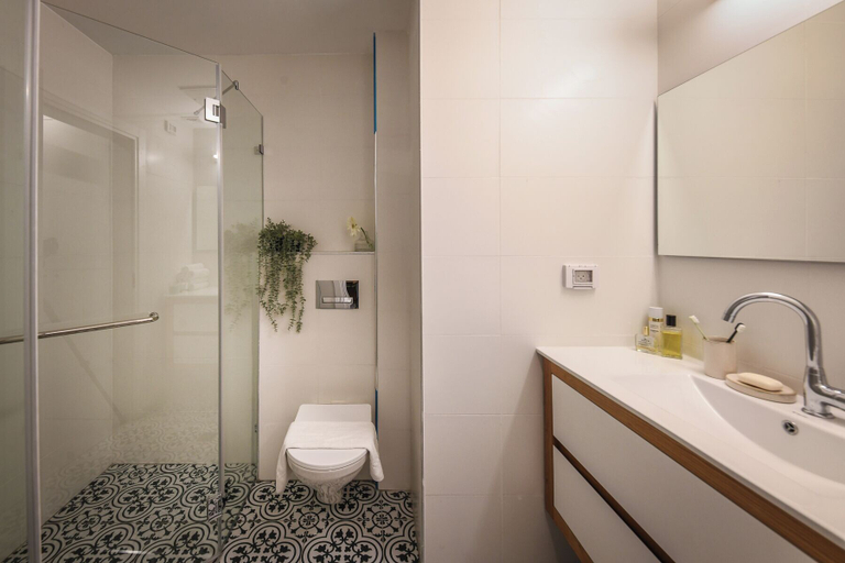 Bathroom, Stylish 2BR Apt with Balcony and View