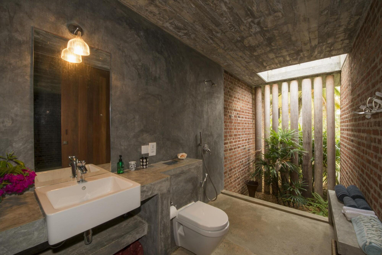Bathroom, Sustainably Designed Villa Overlooking Indian Ocean, Tangalle