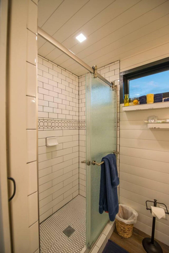 Bathroom 4, Yellow Blue Elegant Container Tiny House, McLennan