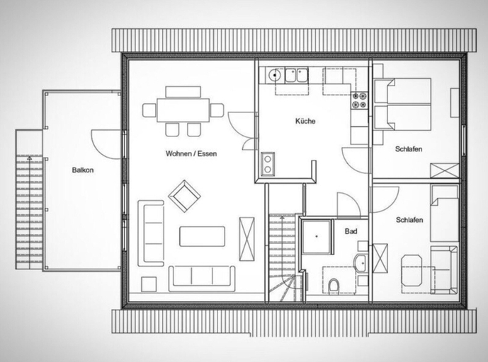 Floor plan, "apartment New Series 3a", Vorpommern-Rügen