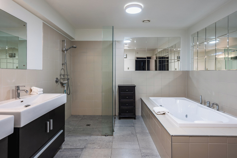 Bathroom, Manor Place Apartment, Dunedin