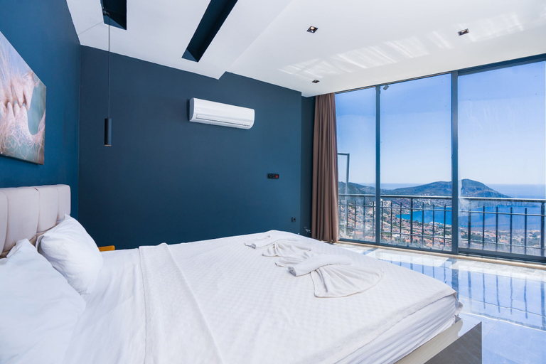 Bedroom 4, Lux Villa With Jacuzzi Inf Pool - All Rooms w AC, Kaş