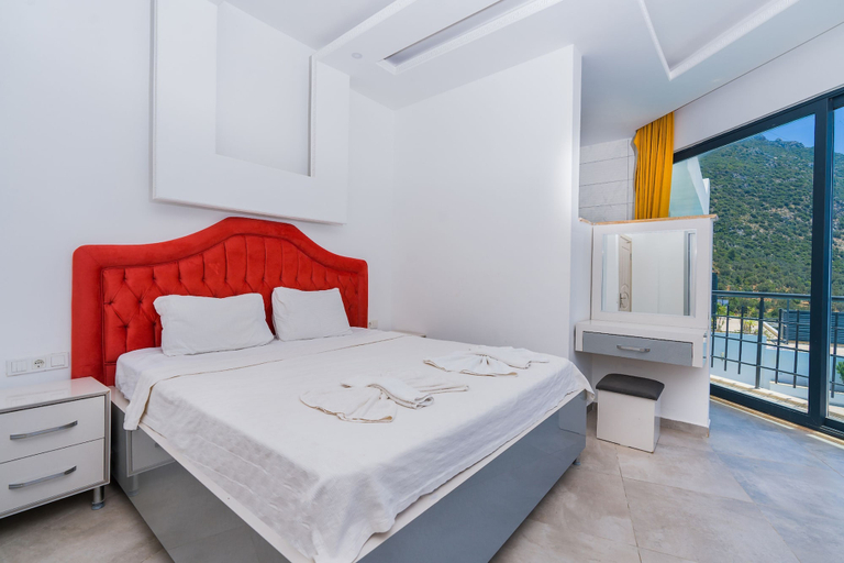 Bedroom 3, Lux Villa With Jacuzzi Inf Pool - All Rooms w AC, Kaş