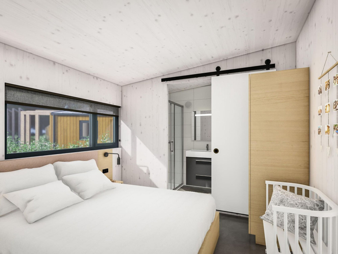 Bedroom 2, Lodge in Arcen by Recreational Lake, Arcen en Velden