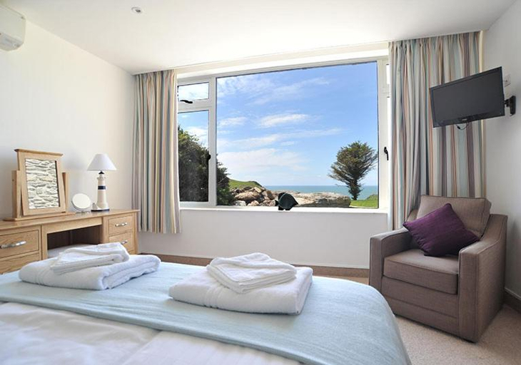 Bedroom 1, Soar Mill Cove Hotel, Devon