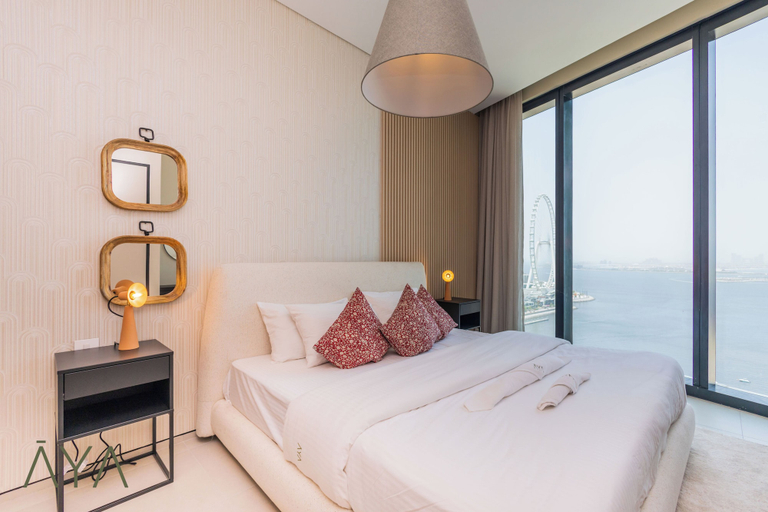Bedroom 3, Aya - Beachfront Bliss 2BR Haven at The Beach Residences, Dubai