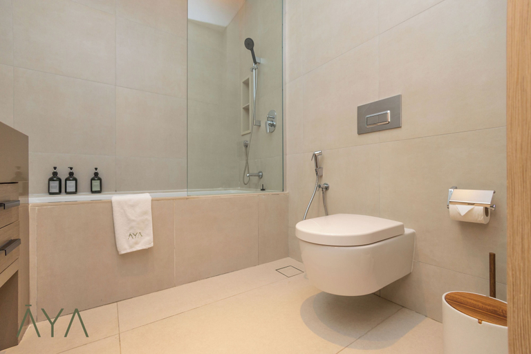 Bathroom 4, Aya - Beachfront Bliss 2BR Haven at The Beach Residences, Dubai