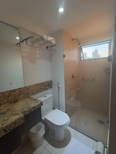 Bathroom, Flat com sacada a Beira-Mar, Natal