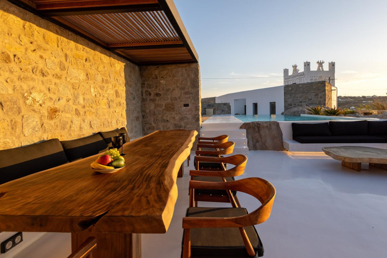 Food & Drinks, Mykonos Town Black Villa with Cave Heated Pool, South Aegean
