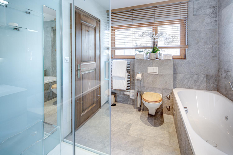 Bathroom 3, Chalet and Penthouse Zen, two Properties, 100m from Ski Lift and Piste, Visp
