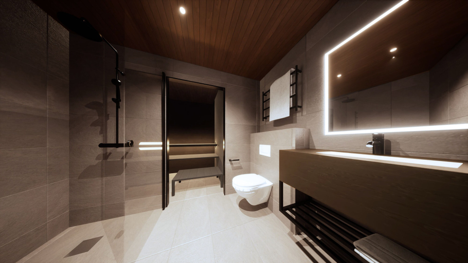 Bathroom, Hotel Ylläsrinne Deluxe, Lapland