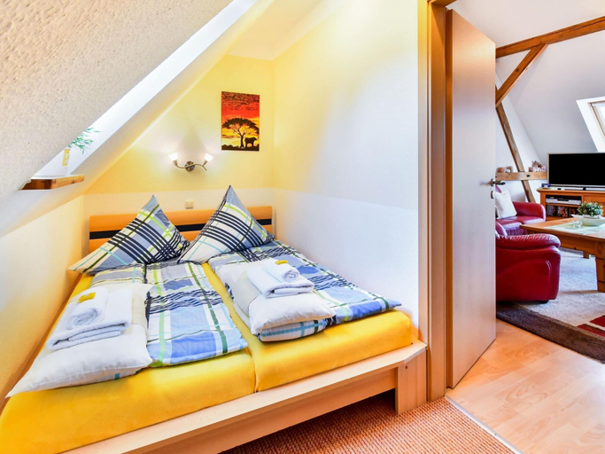 Bedroom 2, Modernes Ferienhaus in Thorstorf mit Sauna, Nordwestmecklenburg