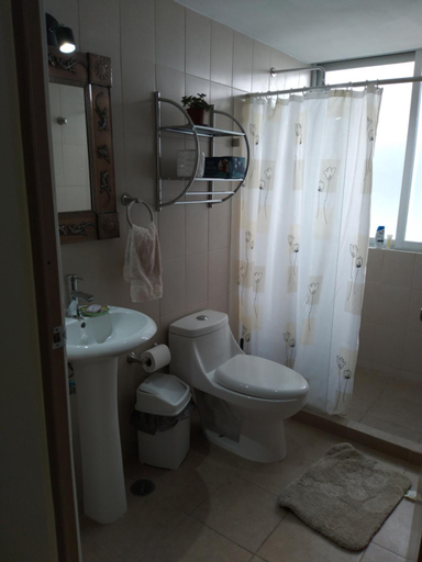 Bathroom, Charming sunny bedroom overlooking beautiful Amsterdam Avenue in best Condesa area, Mexico City