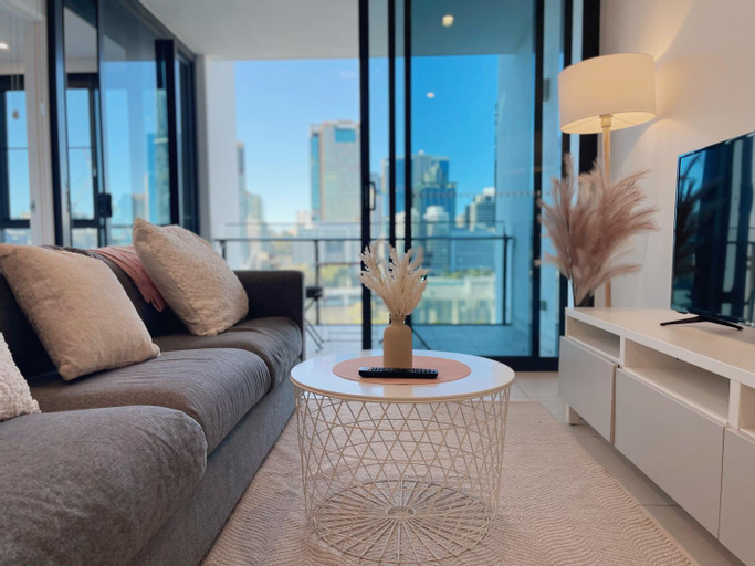 Bedroom, Brisbane Skyline View 2Beds River view Apt, South Brisbane