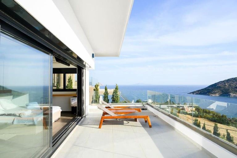 Balcony/terrace, Athens riviera beach villa, Attica