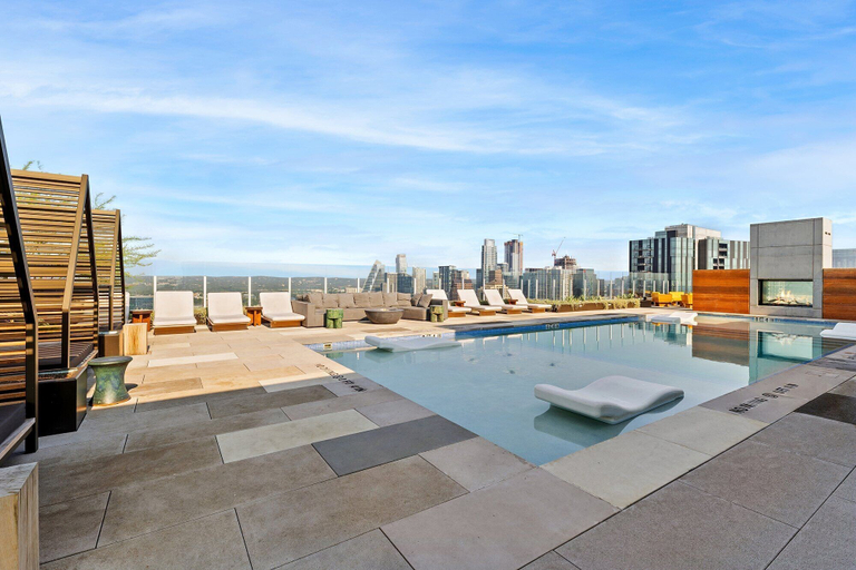 Exterior & Views, Modern Rainey St Oasis with Pool & Views, Travis