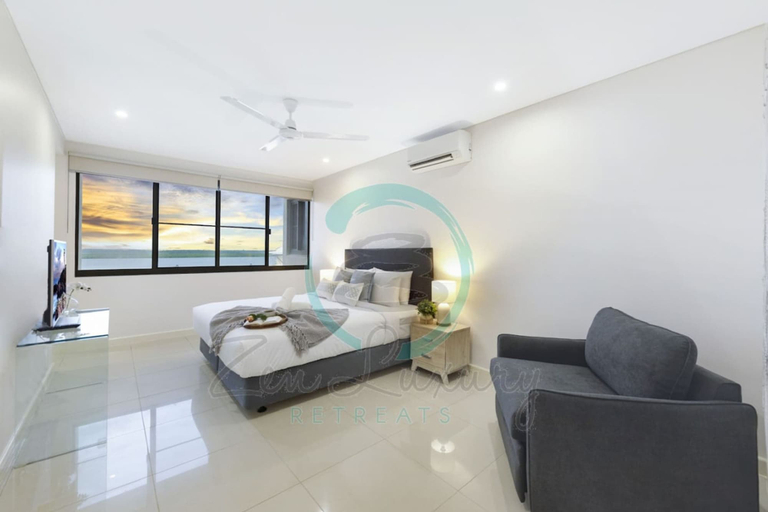 Bedroom 5, Lush Waterfront Charm Ocean Views Pool Office, Darwin