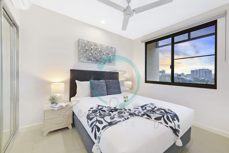 Bedroom 4, Lush Waterfront Charm Ocean Views Pool Office, Darwin