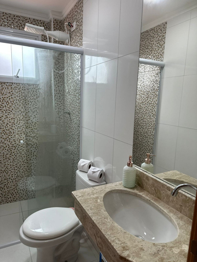 Bathroom, Maravilhoso Apto a Beira Mar, Praia Grande
