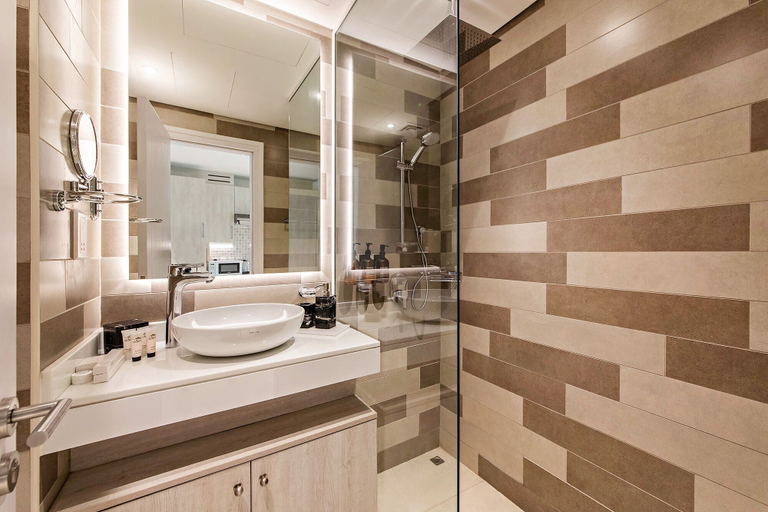 Bathroom, Modern and Cozy Studio at Seven Palm, Dubai