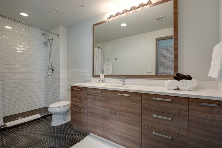 Bathroom, Modern 1bd in the Core of Downtown, Dallas