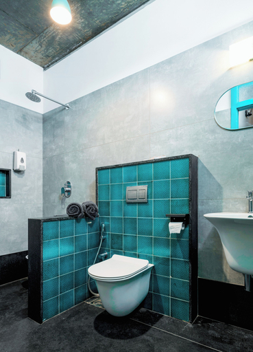 Bathroom, Tentgram Brick House, Kozhikode