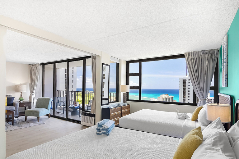 Bedroom 3, High Floor Ocean View Condo w/ 2 Beds and Parking, Honolulu