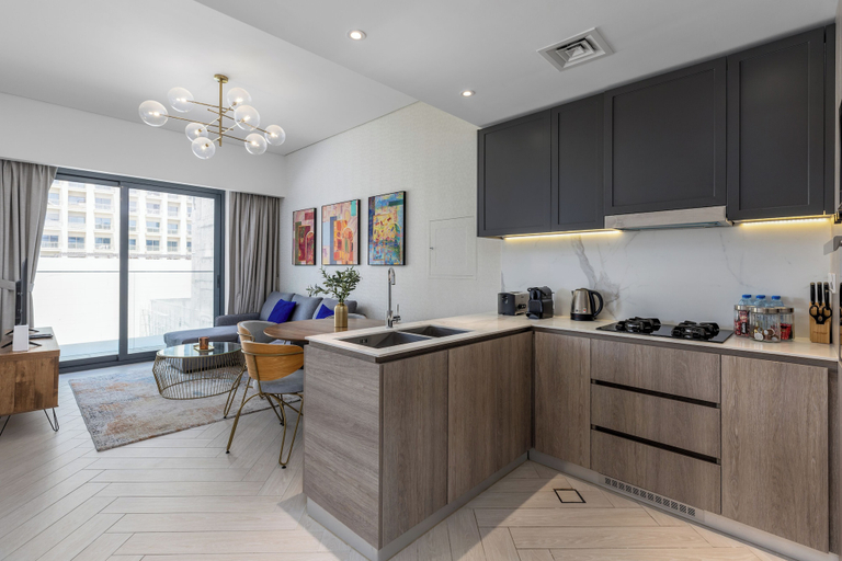 Living area 4, Waves - Tranquil Living 2BR Apt in JVC with City Views, Dubai