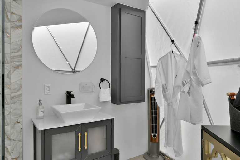 Bathroom, Private Luxury Glamping Geo Dome W Hot Tub, San Jacinto