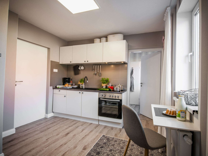 Private kitchen 3, Apartment in Harz With Terrace and Fireplace, Harz