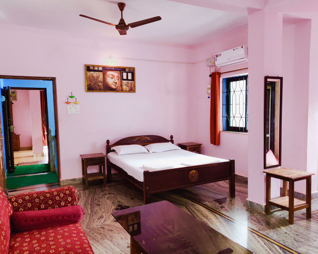 Bedroom 3, Morjim Sunset Hotel - 300 Meter to Morjim Beach with Pool & Kitchen Apartments, North Goa