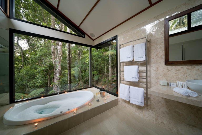 Bathroom 4, Crystal Creek Rainforest Retreat - Spa Bath Cabin , Tweed - Pt B