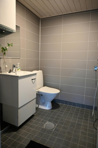 Bathroom, Willa Rauha E, minikoti saunalla, iso parkkialue, Northern Ostrobothnia
