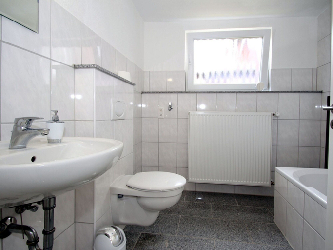 Bathroom, Apartment With a High Chair and bed, Wittmund
