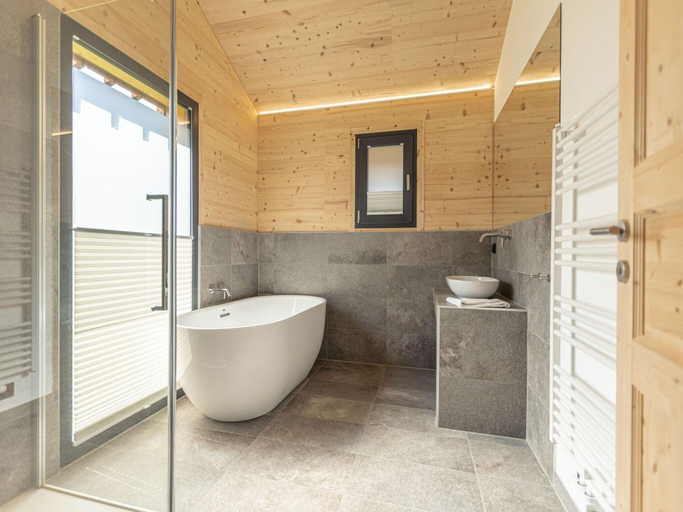 Bathroom, Lush Chalet With Private Sauna, Murau