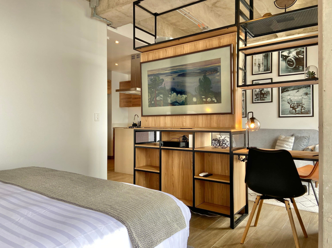 Bedroom, w Wonderful 1BR With Moder Balcony in Poblado, Medellín