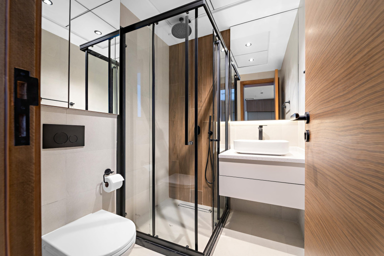 Bathroom 4, Luxurious 1 Bedroom Retreat With Pool gym and Game, Dubai