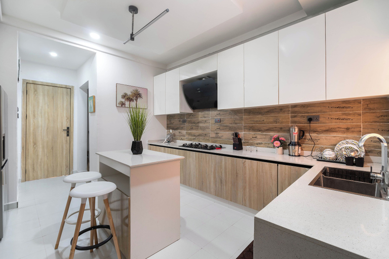 Private kitchen 4, Luxury Lagos Apartment With 3 Bedrooms, Eti-Osa