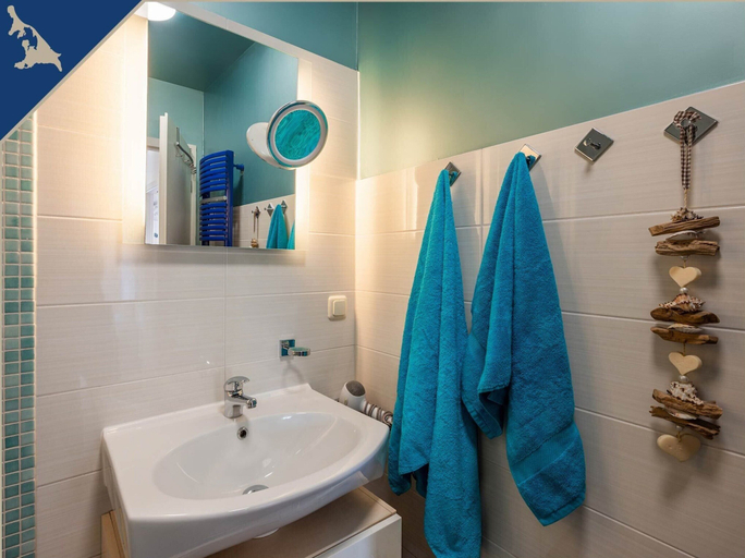 Bathroom 3, Ferienwohnung mit Kamin am Achterwasser in Lutow, Vorpommern-Greifswald