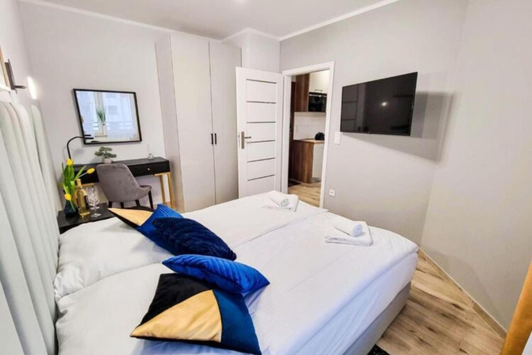 Bedroom 5, Unique Apartment With a Balcony in Darlowko, Sławno