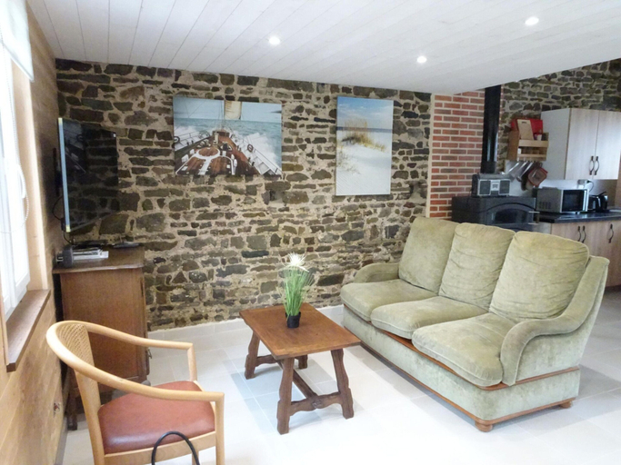 Living area, France Terraced House Near White Sand, Manche