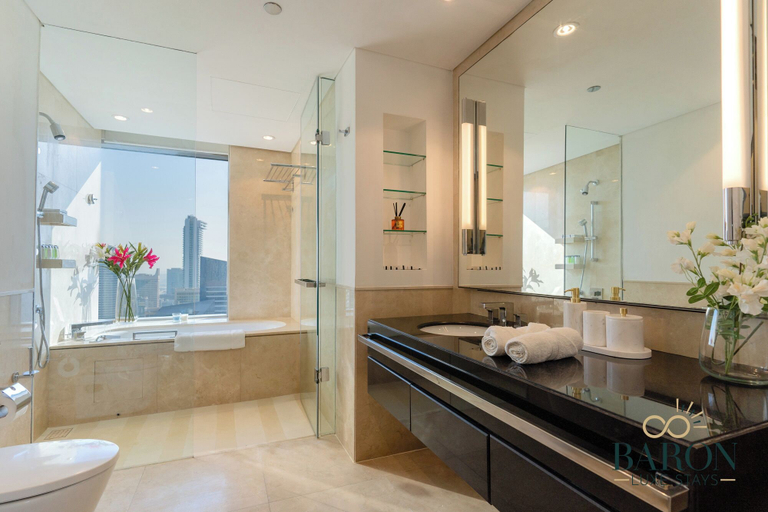 Bathroom 2, Stunning Studio JW Marriott Marina, Dubai