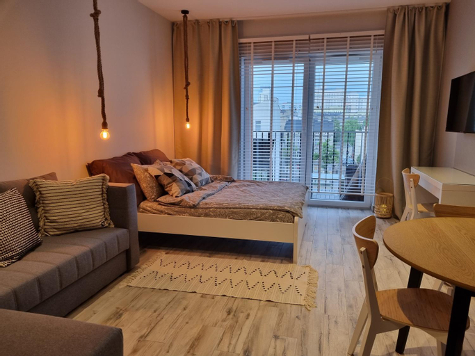Bedroom 2, Apple Apartments - Gdanska PRYWATNE MIEJSCE PARKINGOWE, Łódź