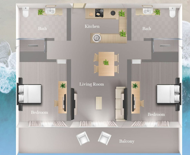 Room 2, Perfect Relax Rooftop Pool Hot Tub Up to 6, Broward