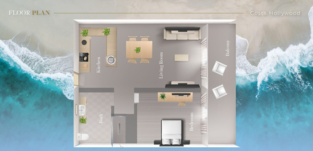 Room 2, Balcony Hollywood Beach Broad Walk Rooftop Pool, Broward