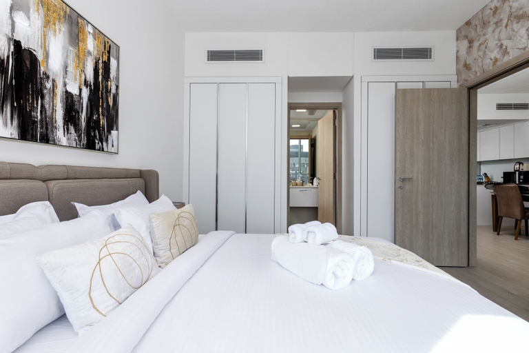 Bedroom 3, Waves - Urban Chic 1BR Apt With Maid, Dubai