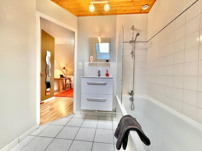 Bathroom 5, Charmant duplex proche de la gare, parking gratuit, Mayenne