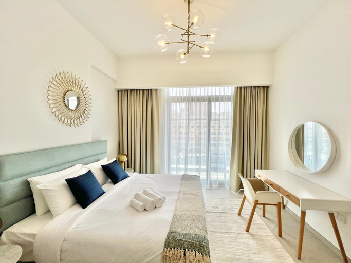 Bedroom 3, Waves - Comfortable JVC Apt with Balcony, Dubai