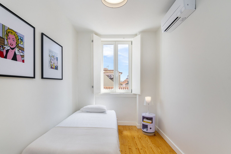 Bedroom 3, Alfama 2-Bed Minimalist Retreat For Digital Nomads & Remote Workers, Lisbon