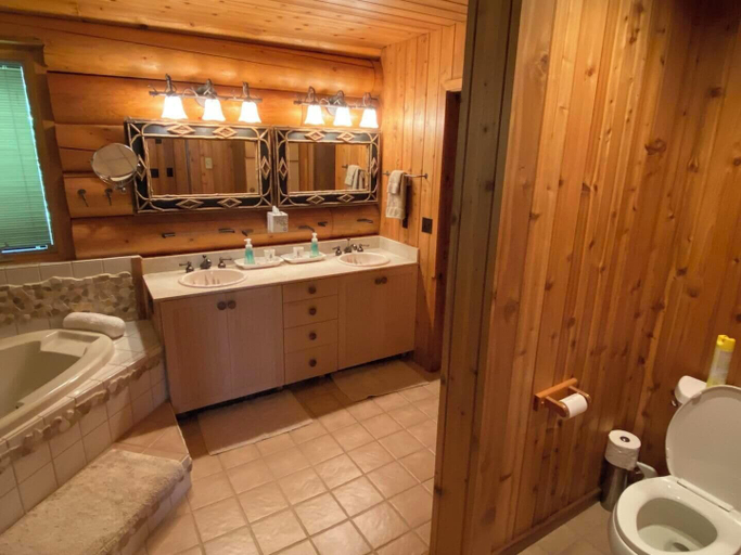 Bathroom 3, Two Bear Lodge on Lost Land Lake, Sawyer